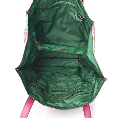 Prada Tessuto Nylon Floral Print Tote Pink 5 of 12