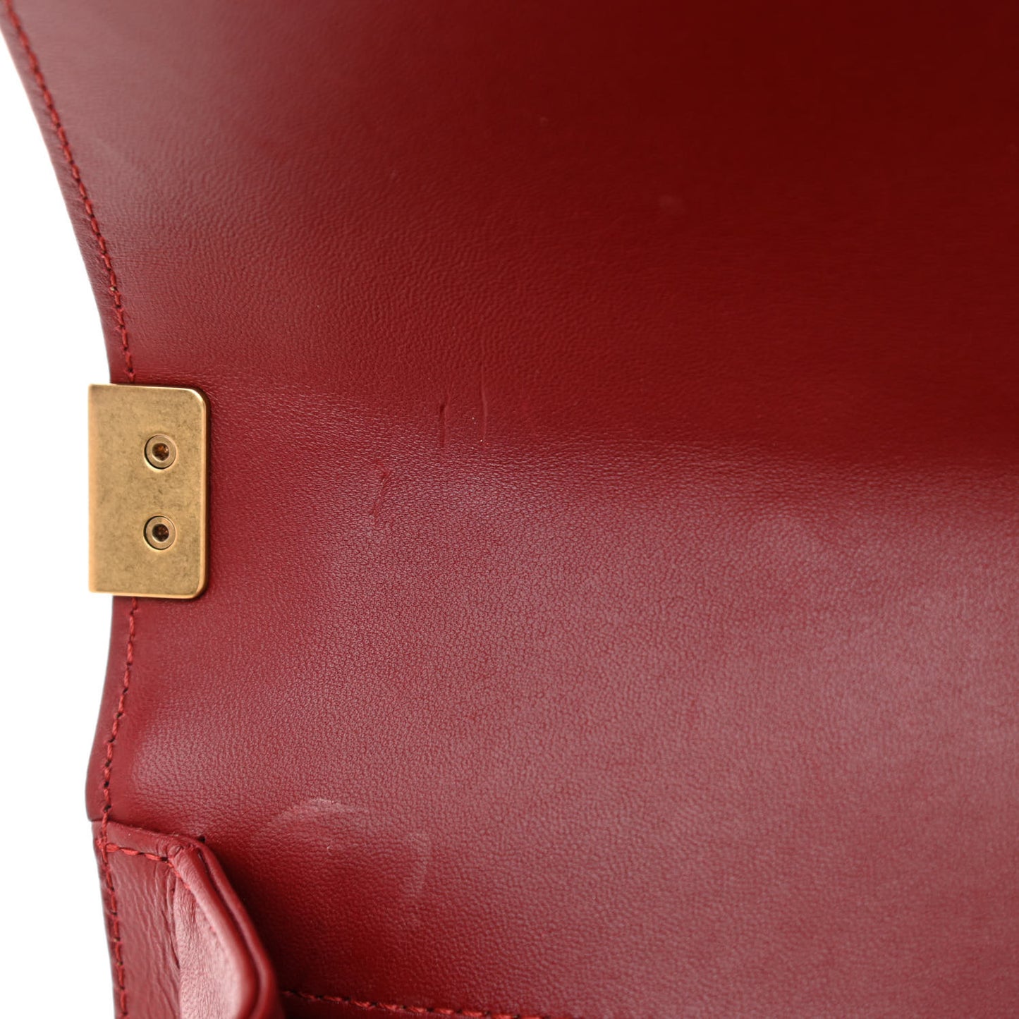 Calfskin Quilted Medium Boy Flap Burgundy