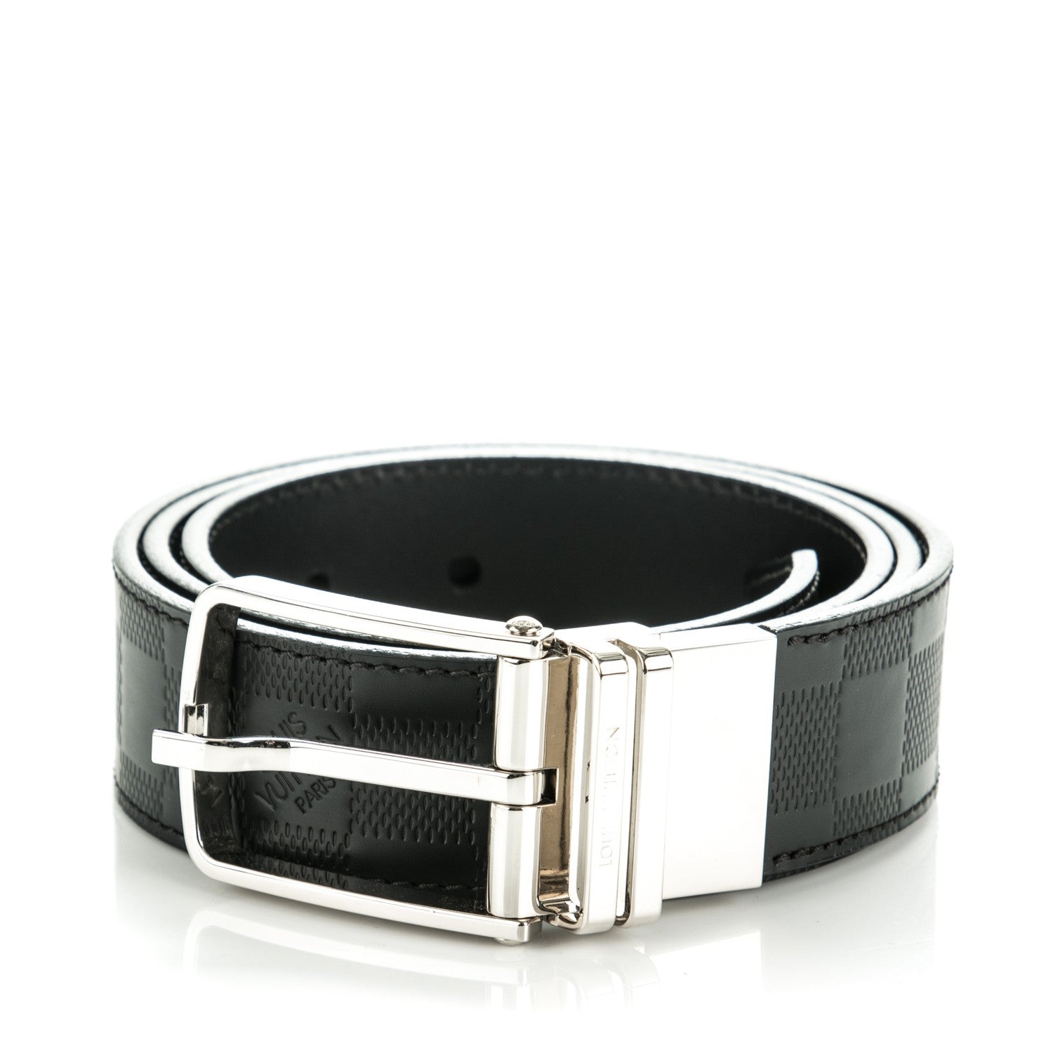 Louis Vuitton Damier Calfskin Boston Reversible Belt 95 38 Black 1 of 5