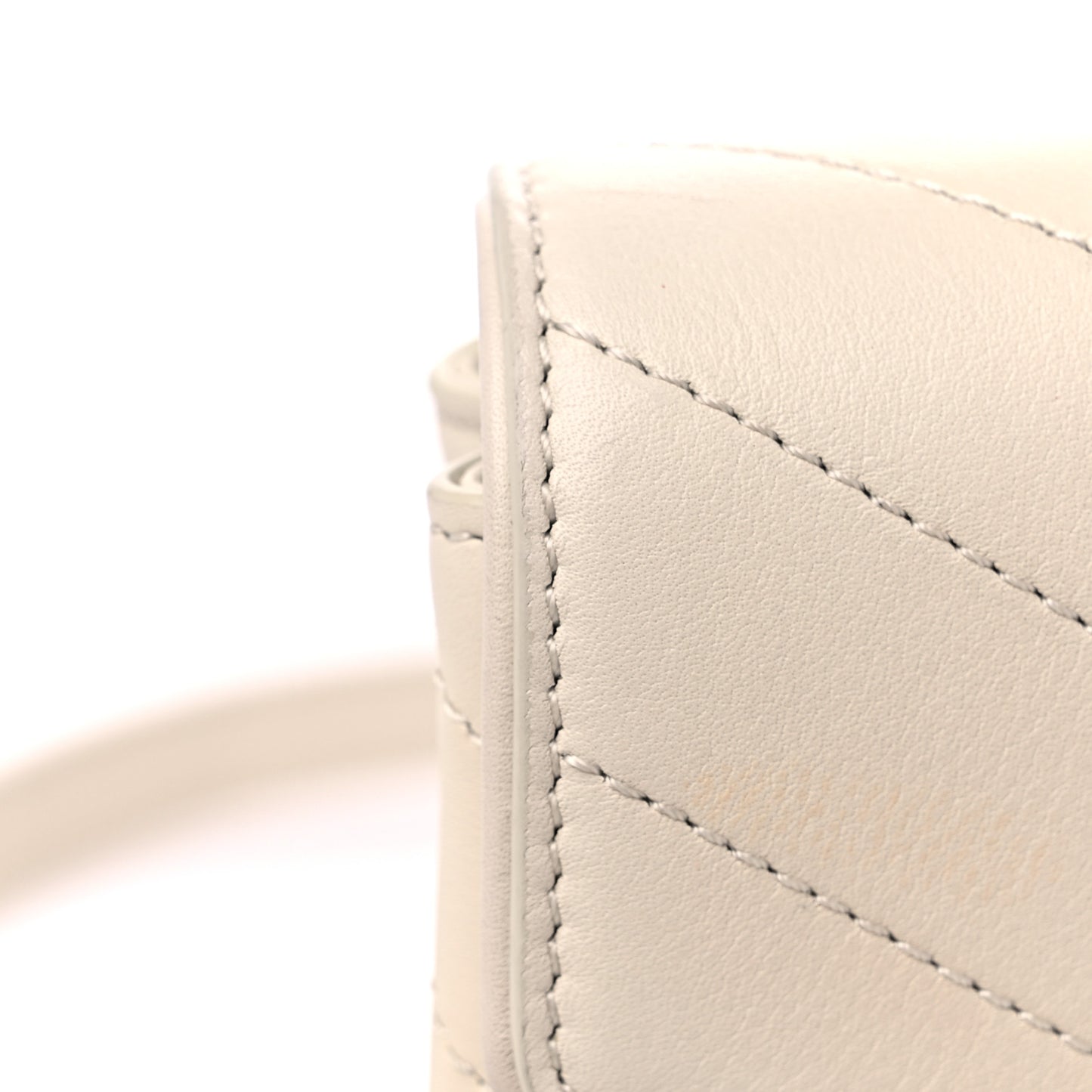 Calfskin Chevron Stitched Coco Waist Bag Ivory
