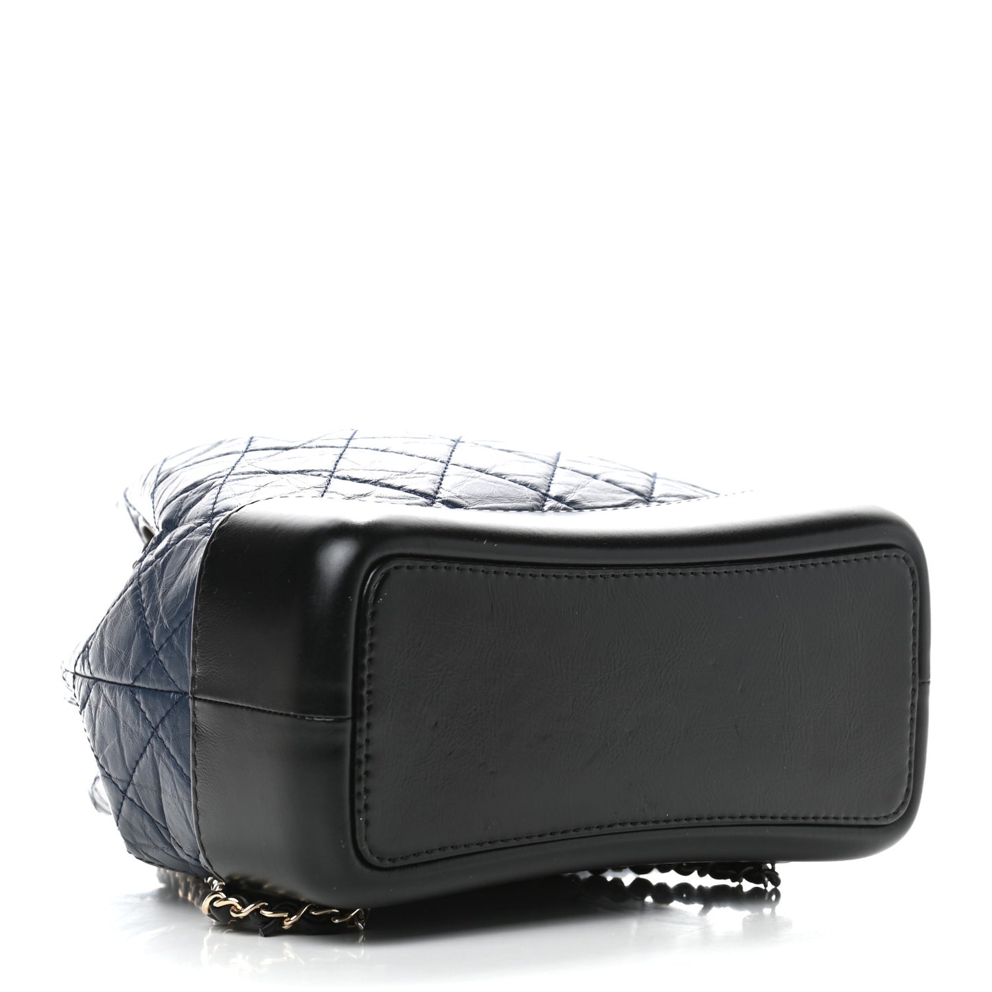 Aged Calfskin Quilted Small Gabrielle Backpack Blue Black