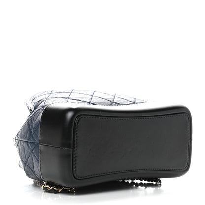 Chanel Aged Calfskin Quilted Small Gabrielle Backpack Blue Black 4 of 9