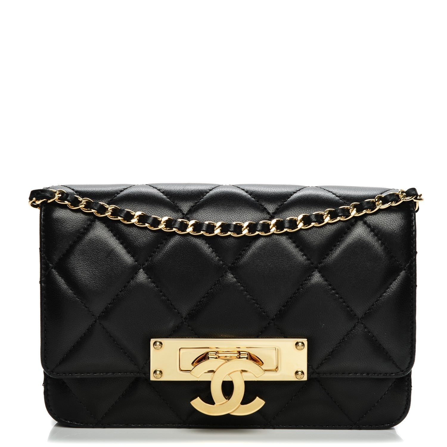 Chanel Lambskin Quilted Golden Class Wallet on Chain WOC Black 1 of 7