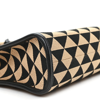 Prada Jacquard Saffiano Triangolo Symbole Embroidered Small Tote  Black Corda 8 of 9