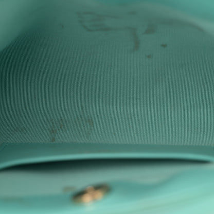 Chanel Shiny Crumpled Calfskin Quilted Nano 31 Shopping Bag Turquoise 5 of 15