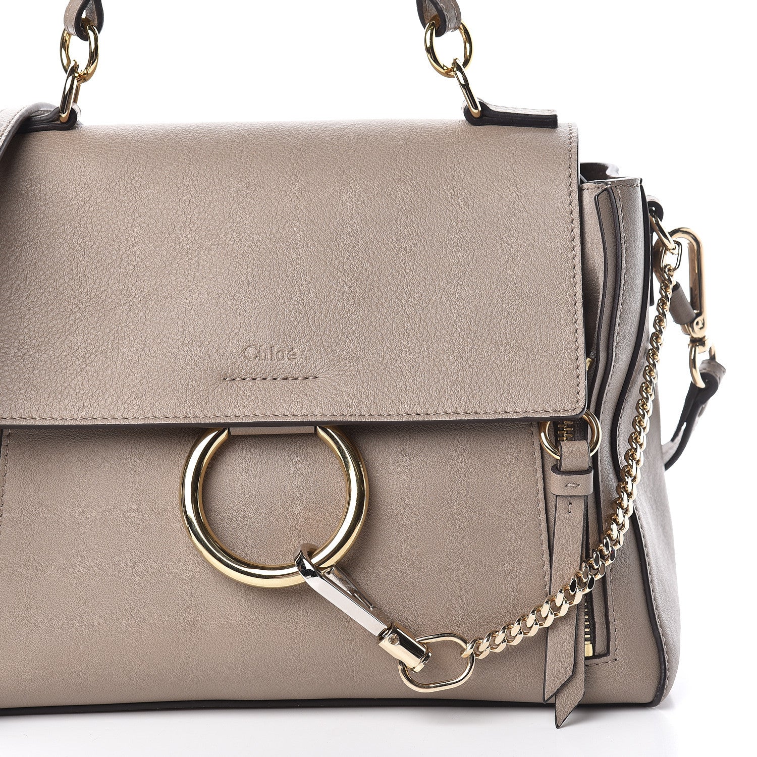 Chloe Calfskin Small Faye Day Shoulder Bag Motty Grey 10 of 10
