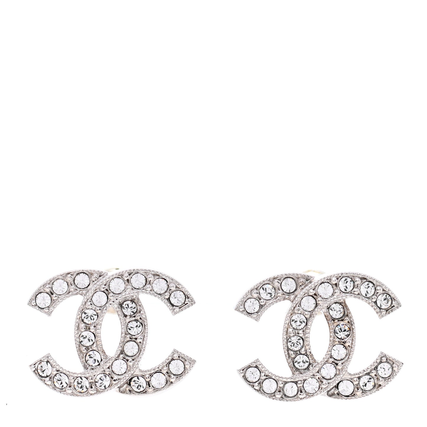 Crystal CC Earrings Silver