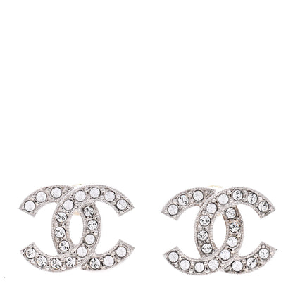 Chanel Crystal CC Earrings Silver 1 of 4