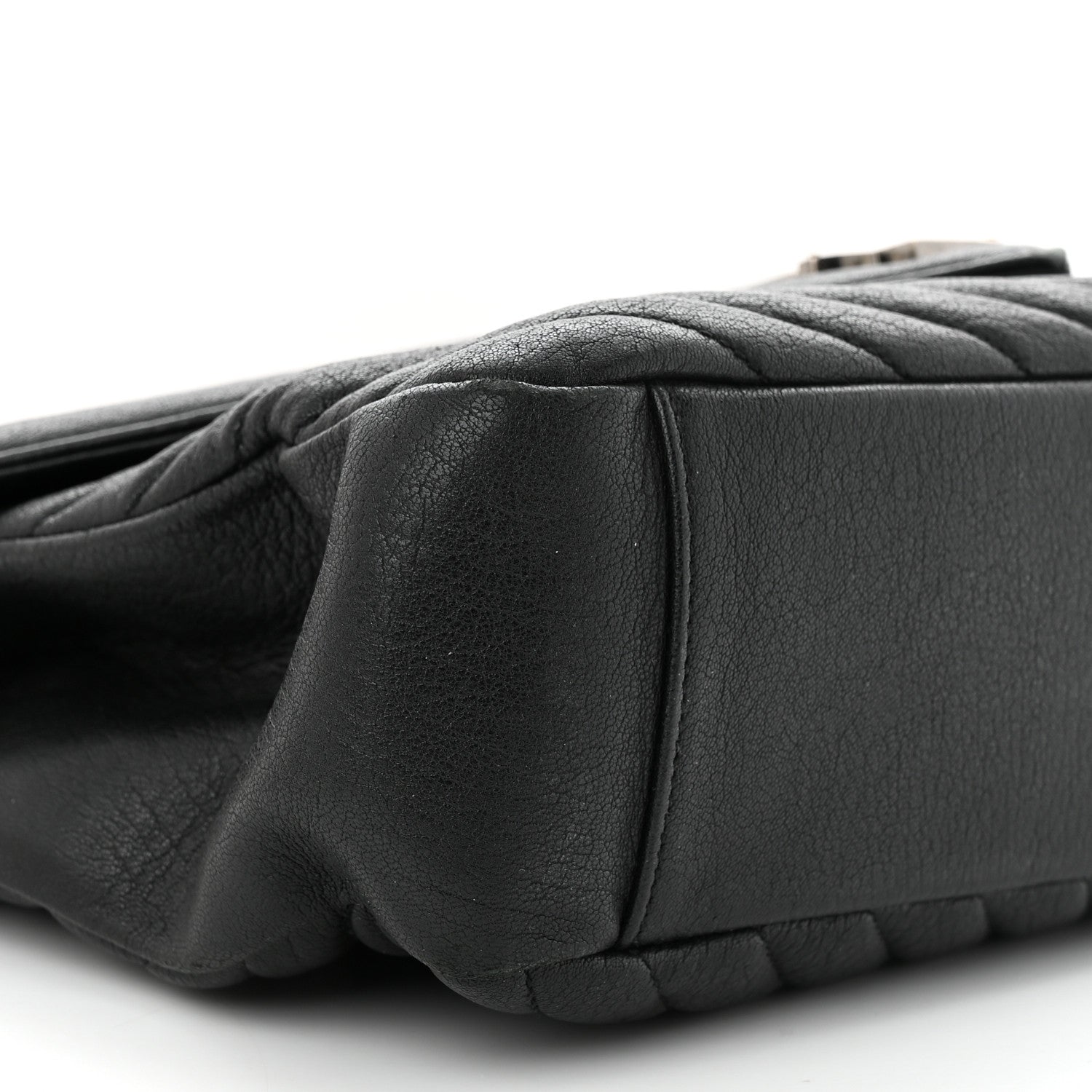 Saint Laurent Sheepskin Matelasse Chevron Monogram Large College Satchel Black 9 of 15