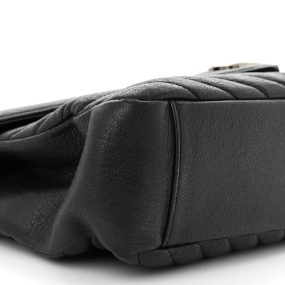 Saint Laurent Sheepskin Matelasse Chevron Monogram Large College Satchel Black 9 of 15