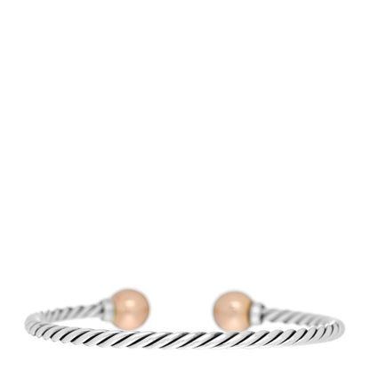 David Yurman Sterling Silver 18K Rose Gold Diamond 9mm Solari Bead Bracelet 2 of 5
