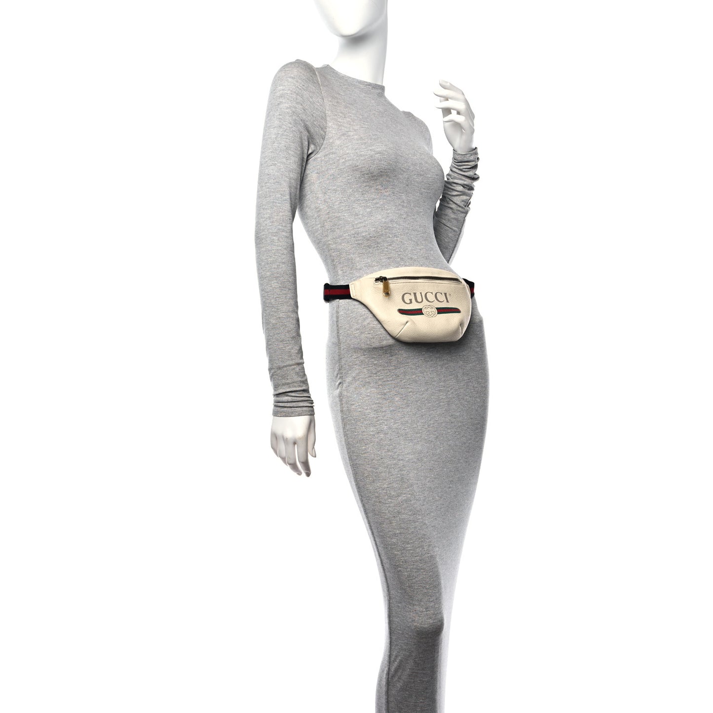 Grained Calfskin Small Logo Belt Bag White