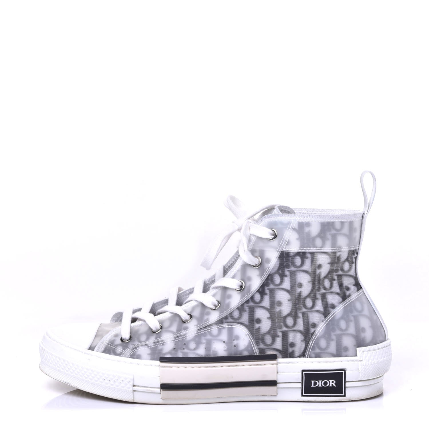 Christian Dior Technical Canvas Oblique Mens B23 High Top Sneakers 43 White Black 1 of 10