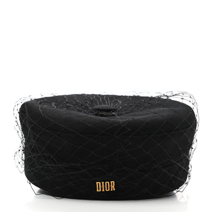 Christian Dior Cotton Canvas Arty Cap with Veil 58 Black 5 of 9