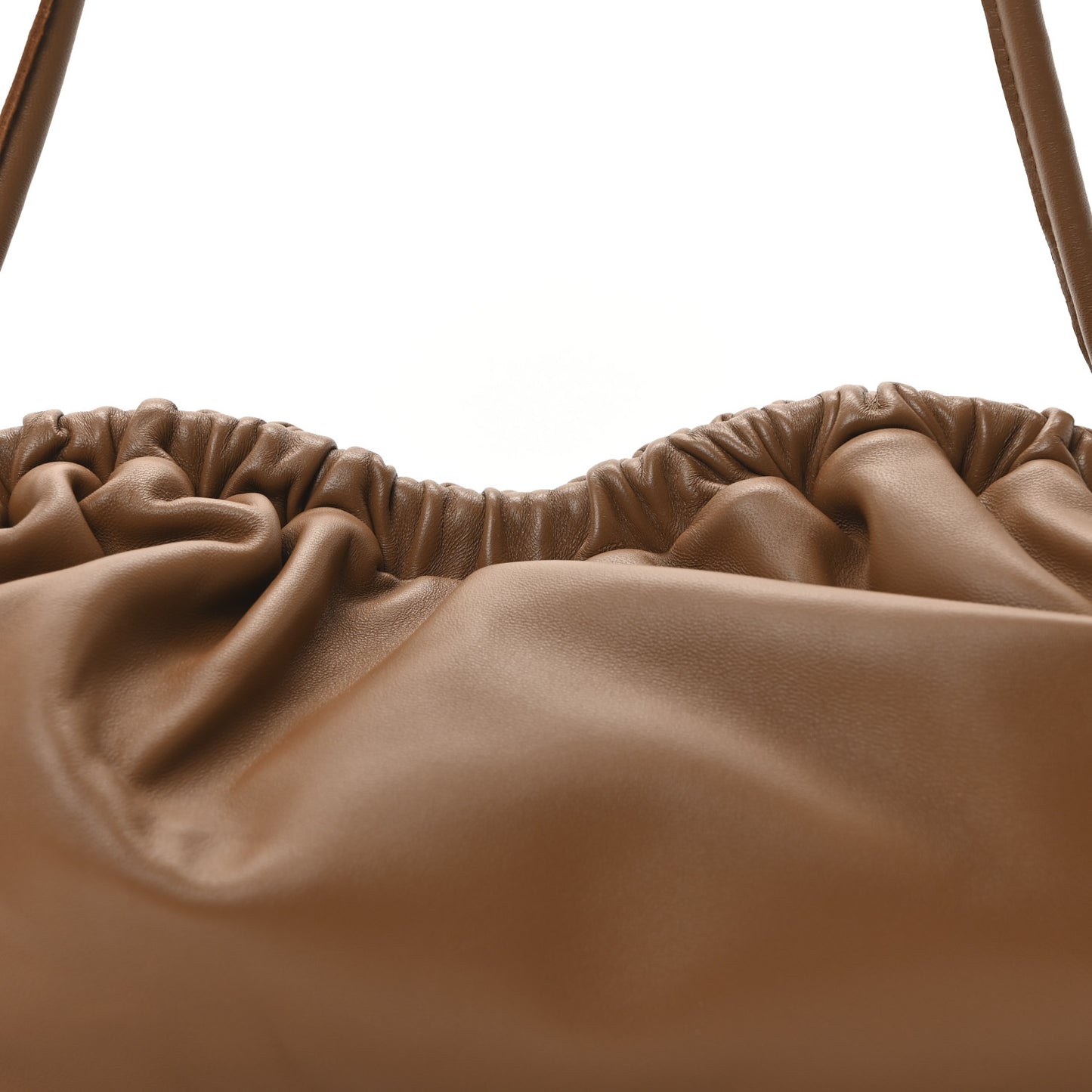 Lambskin Cloud Oversized Clutch Camel