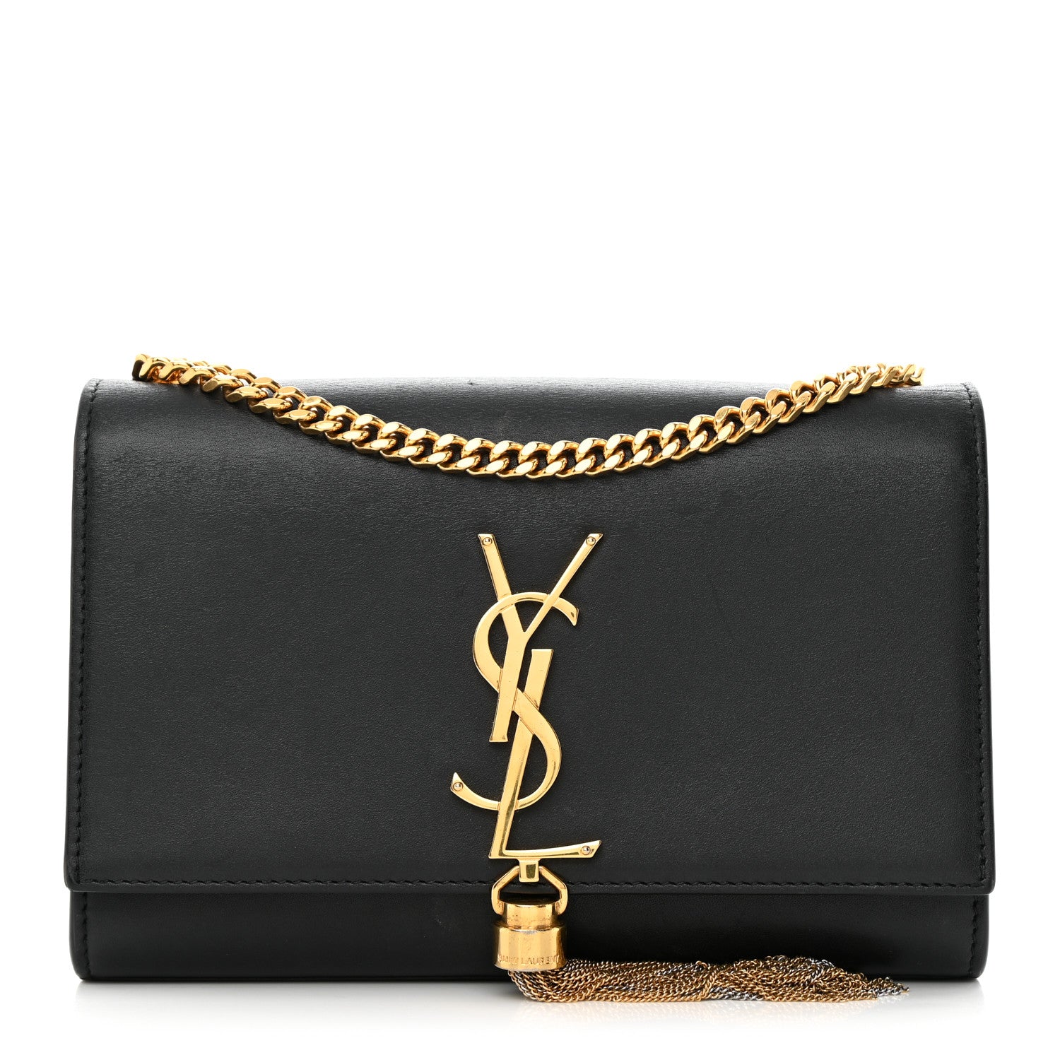 Saint Laurent Calfskin Small Classic Monogram Kate Tassel Satchel Black 1 of 17
