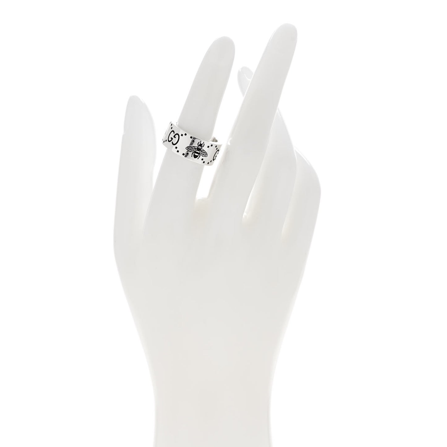 Sterling Silver GG Bee Band Ring 53 6.25