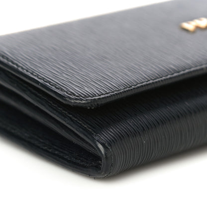 Prada Vitello Move Bi-Color Continental Flap Travel Wallet Black Lacca 9 of 11