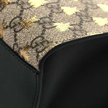 Gucci GG Supreme Monogram Bees Small Padlock Tote Beige Oro Black 10 of 12