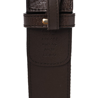 Gucci Monogram Jumbo GG Textured Dollar Calfskin Double G 40mm Belt 80 32 Camel Ebony 3 of 5
