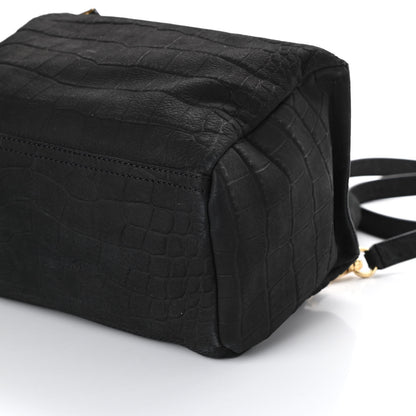 Givenchy Nubuck Crocodile Embossed Small Pandora Black 9 of 9