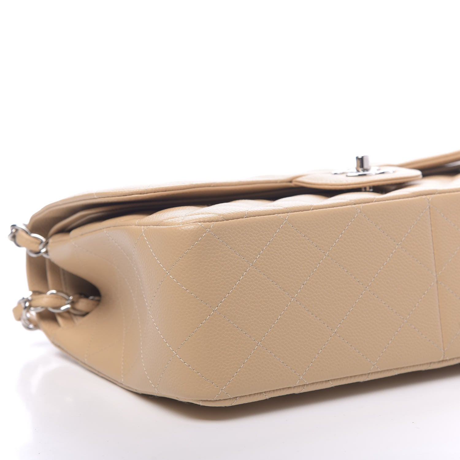 Chanel Caviar Quilted Jumbo Double Flap Beige Clair 5 of 9
