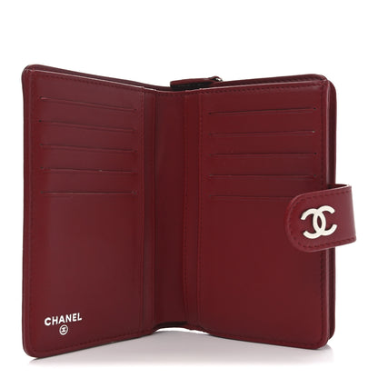 Chanel Lambskin Camellia Embossed Zipped Pocket Wallet Red 5 of 8