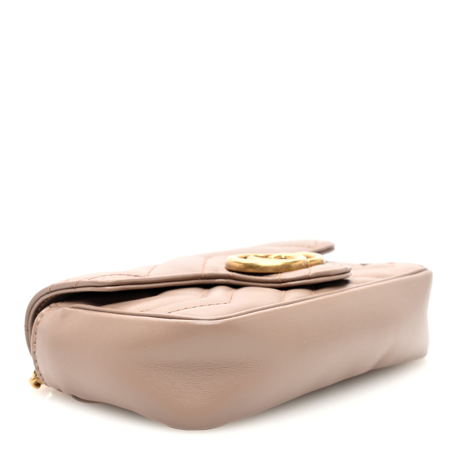 Gucci Calfskin Matelasse Super Mini GG Marmont Shoulder Bag Porcelain Rose 4 of 10