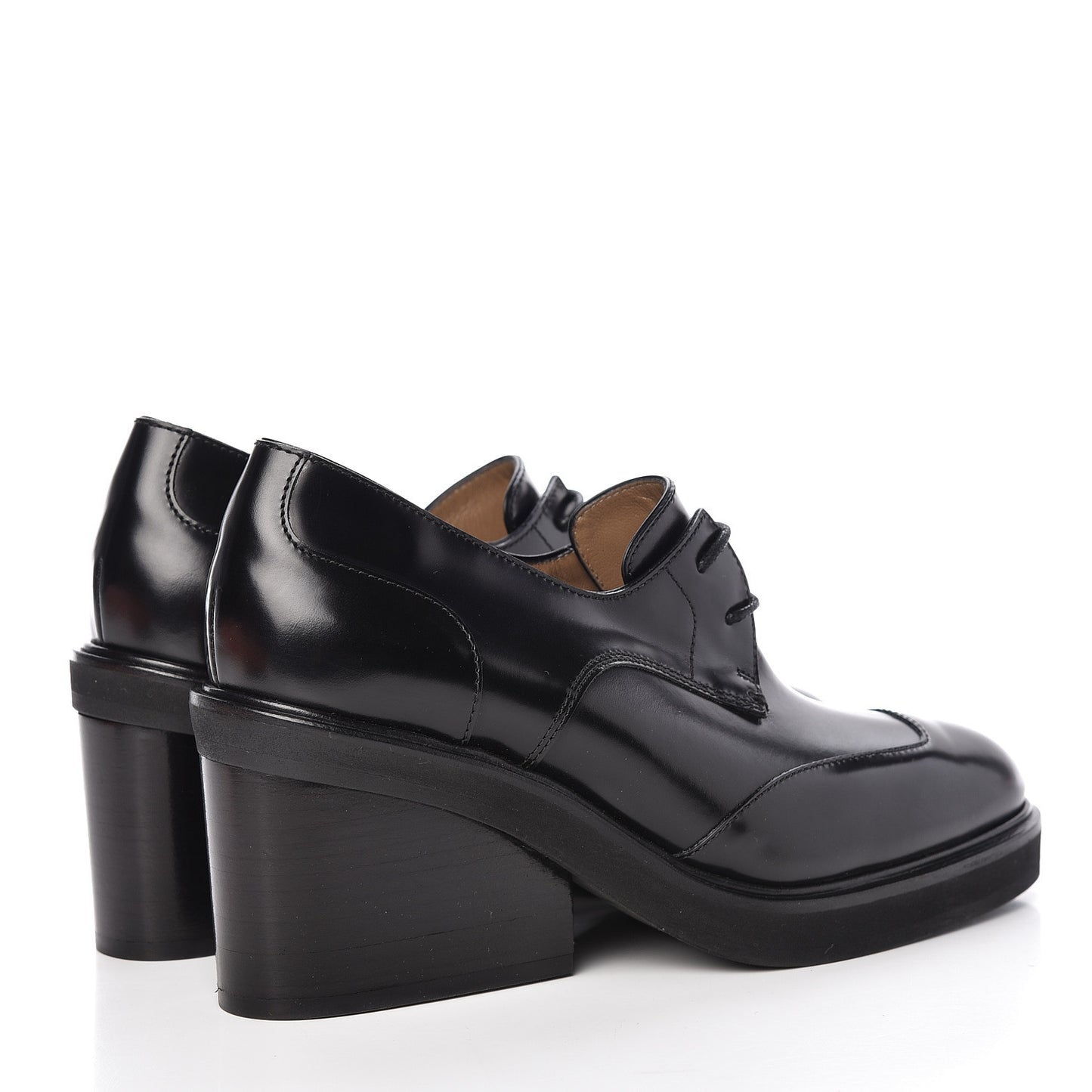 Tuscan Calfskin Nadege 70 Derby Pumps 37 Black