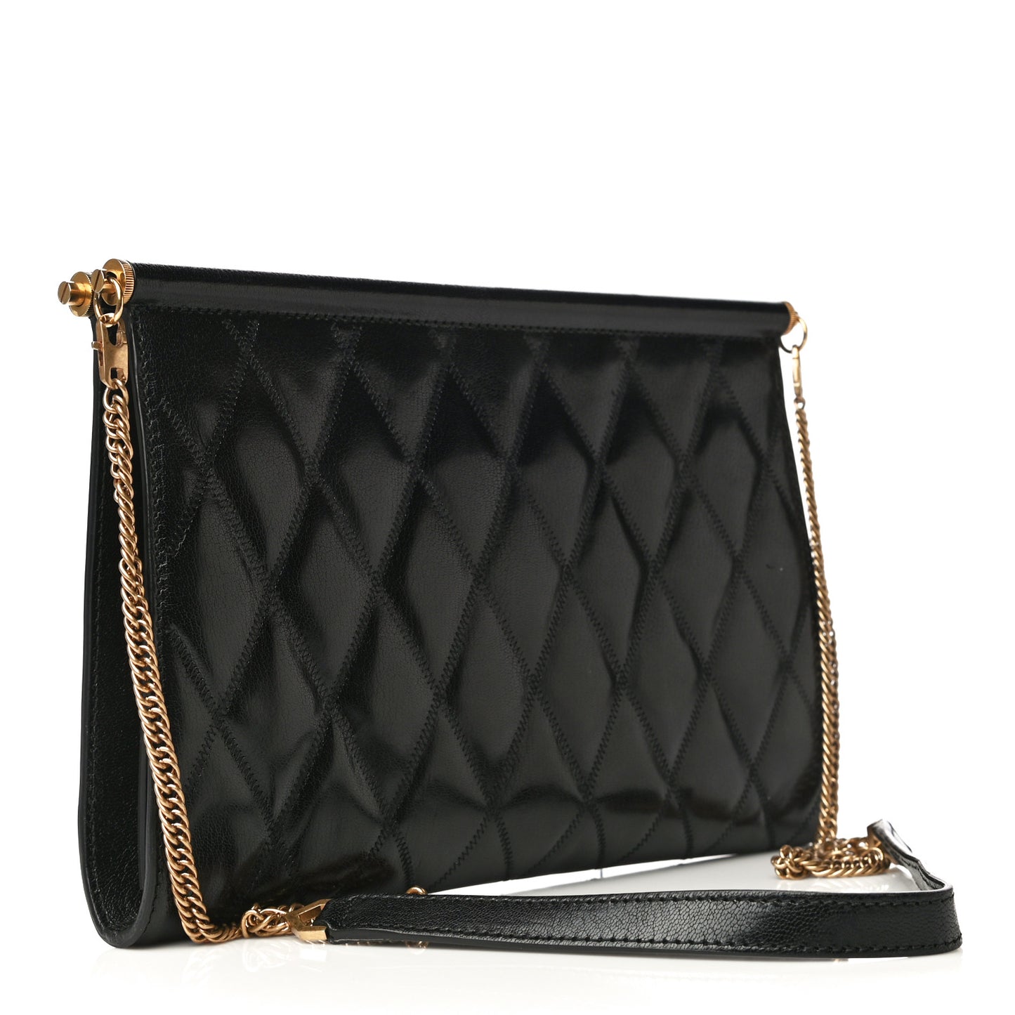 Goatskin Quilted Medium Gem Bag Black