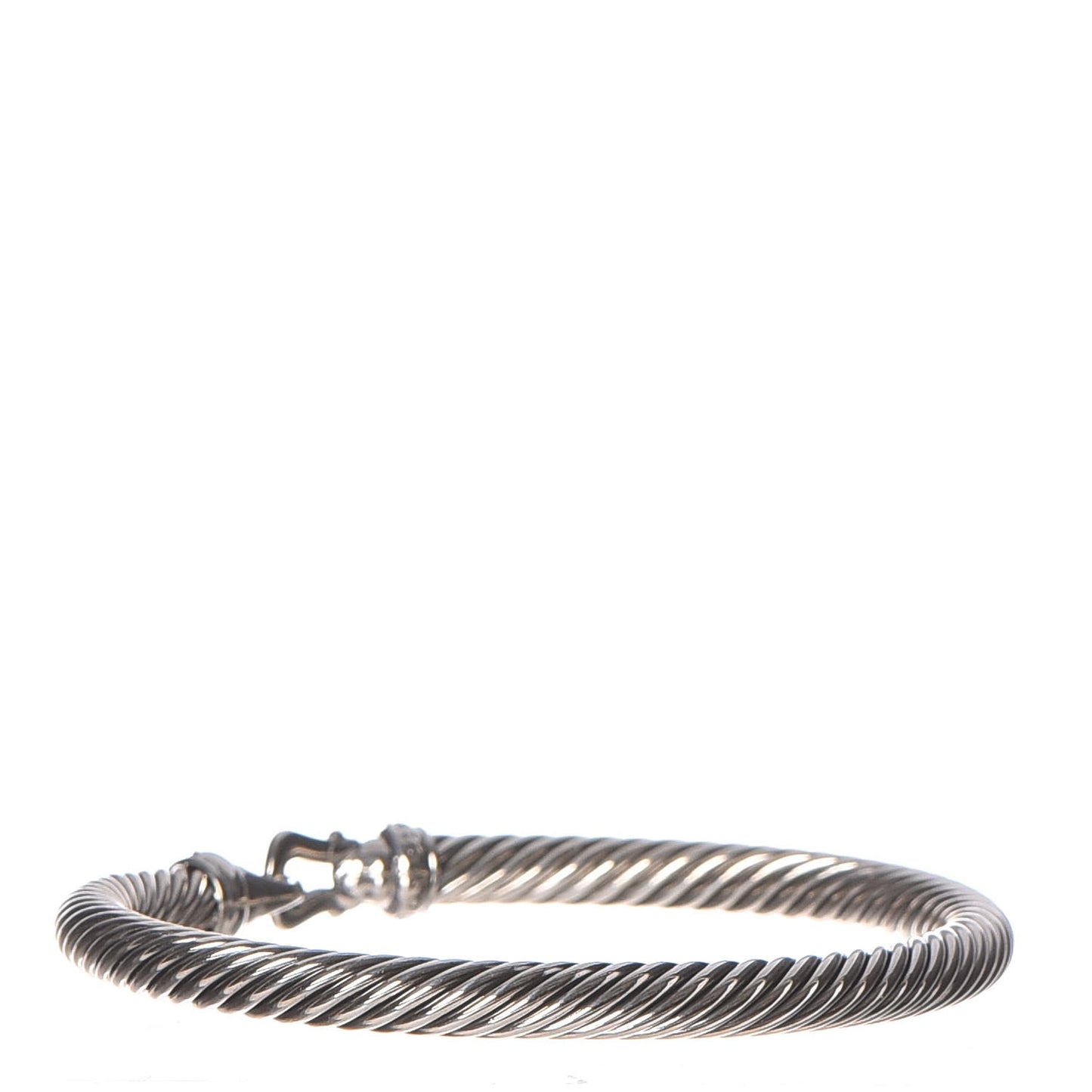 Sterling Silver Diamond 5mm Cable Buckle Bracelet