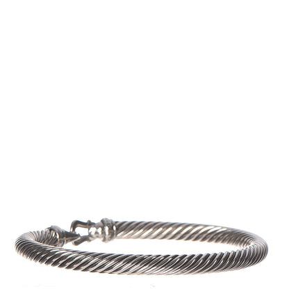 David Yurman Sterling Silver Diamond 5mm Cable Buckle Bracelet 3 of 4
