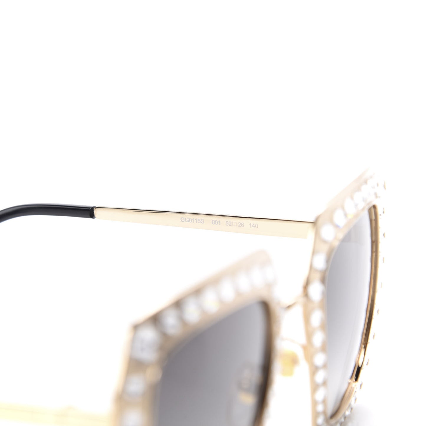 Metal Acetate Crystal Oversize GG0115S Sunglasses Gold