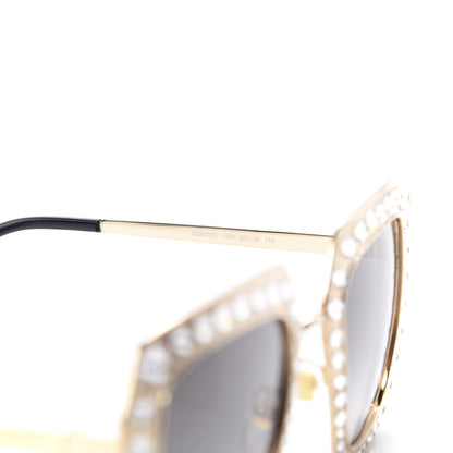 Gucci Metal Acetate Crystal Oversize GG0115S Sunglasses Gold 6 of 8