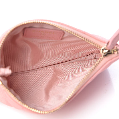 Chanel Flat Caviar Chevron Quilted Small Cosmetic Case Pink 5 of 8