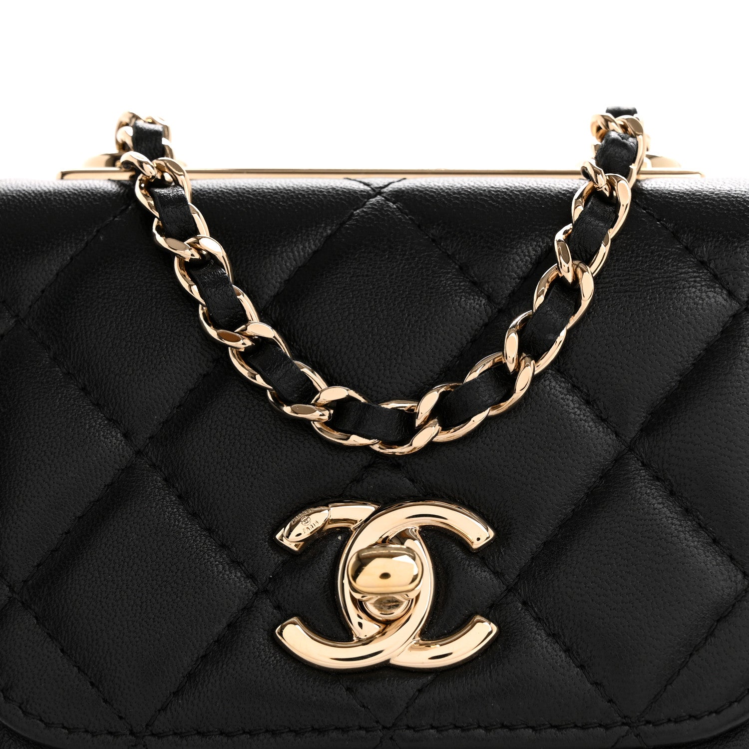 Chanel Lambskin Quilted Mini Trendy CC Chain Wallet Black 8 of 11
