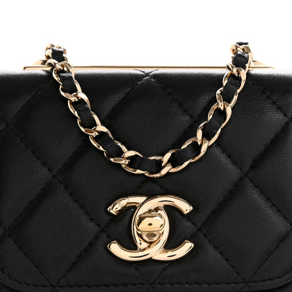 Chanel Lambskin Quilted Mini Trendy CC Chain Wallet Black 8 of 11