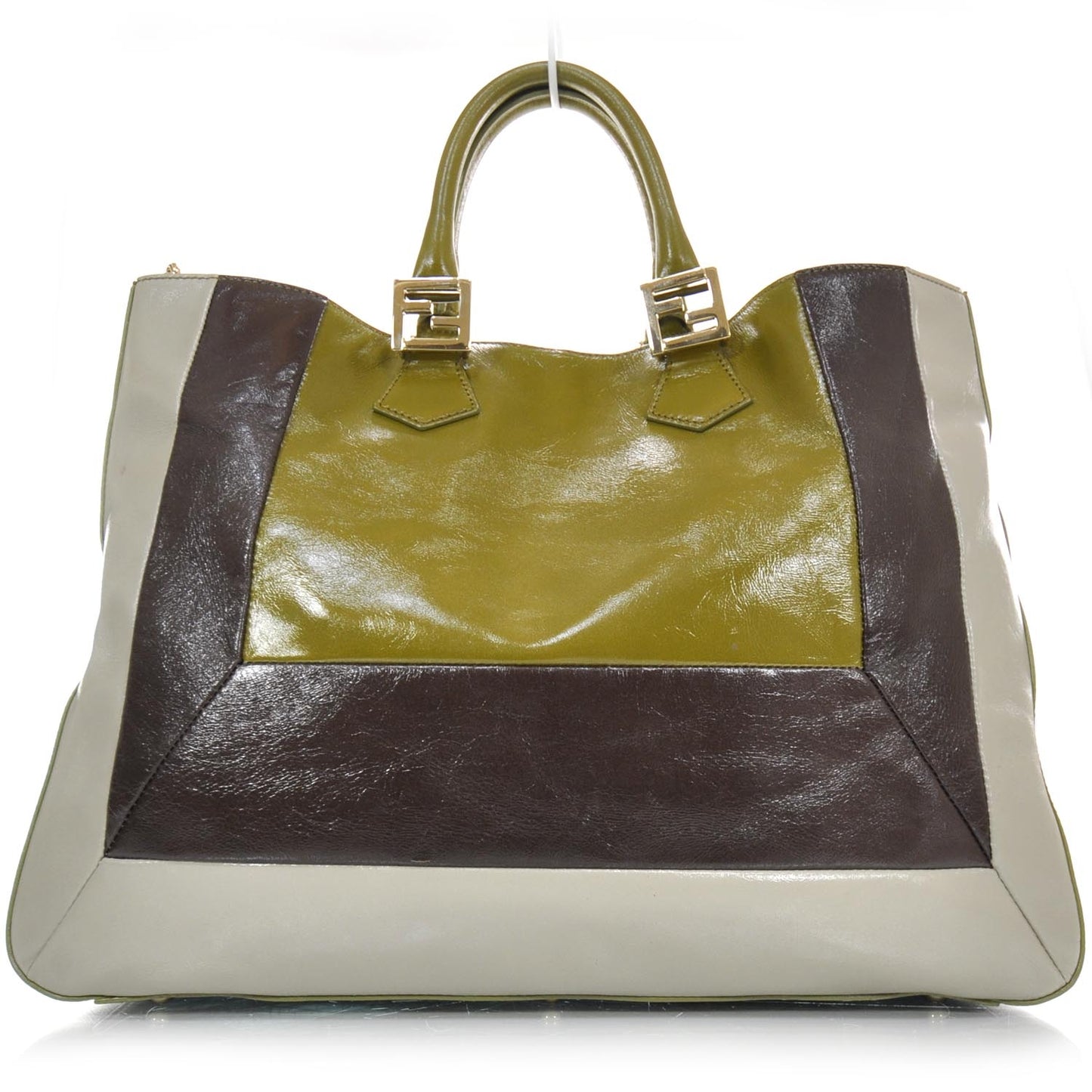 Leather Colorblock Twins Tote