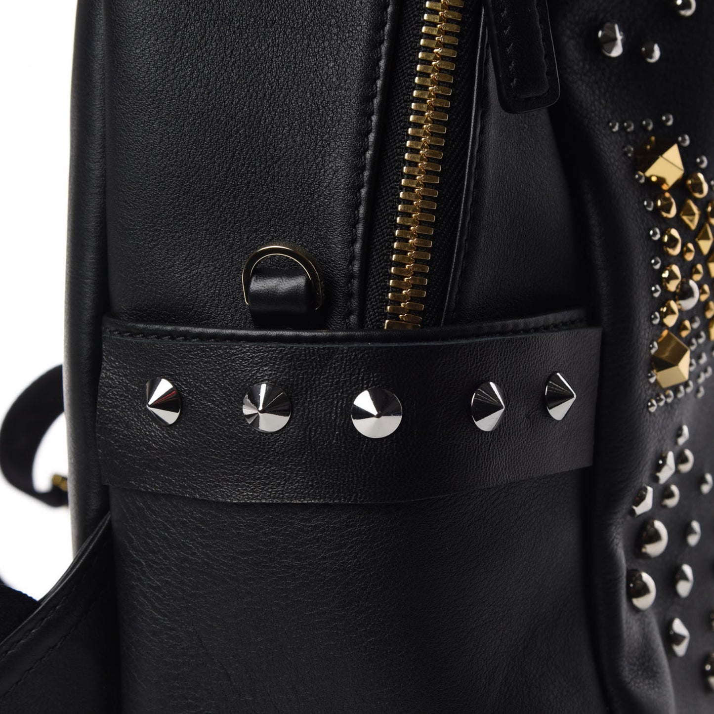 Smooth Calfskin Radial Studded Stark Small Backpack Black