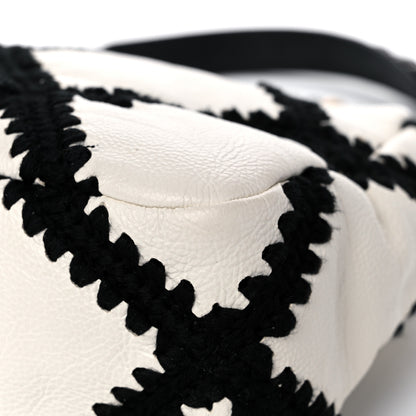 Chanel Calfskin Crochet Medium Chanel 19 Flap White Black 11 of 14
