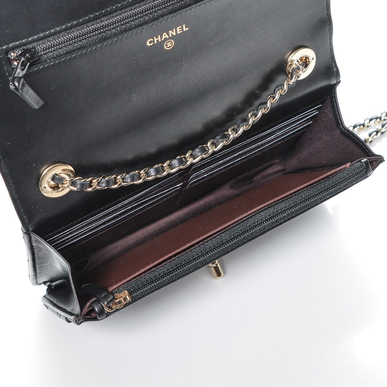 Chanel Lambskin Quilted Trendy CC Wallet On Chain WOC Black 6 of 9