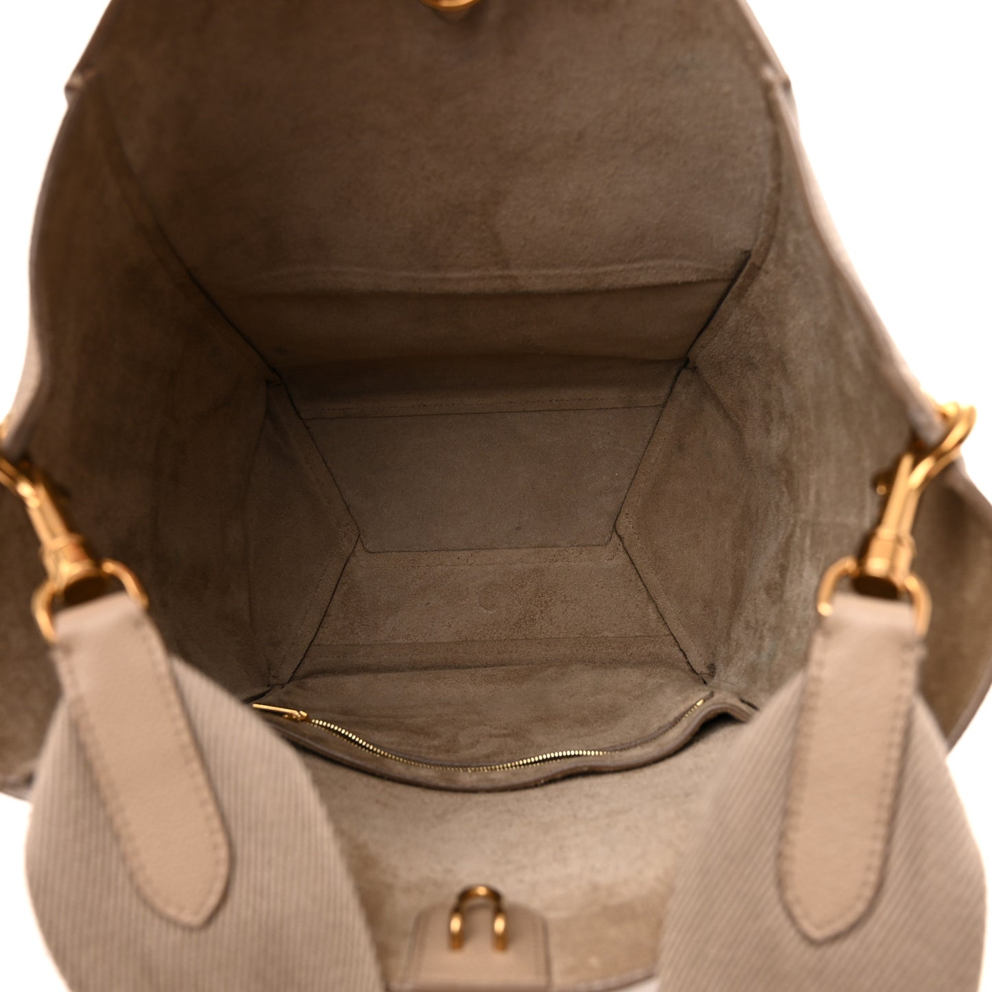 Soft Grained Calfskin Sangle Bucket Bag Dune