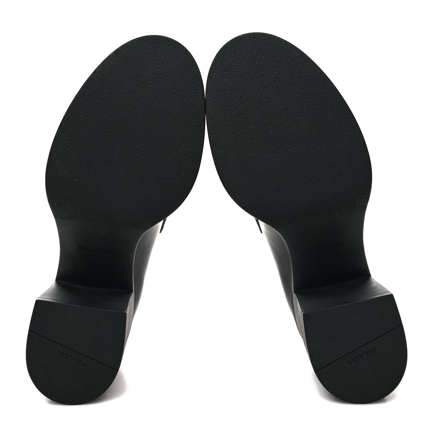 Spazzolato Metal Triangle Logo 85mm Loafers 38.5 Black