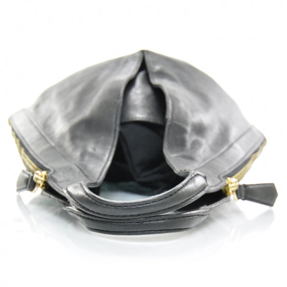 Textured Calfskin Tinhan Hobo Black