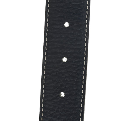 Hermes Togo 32mm H Belt 90 Bleu de Malte Gold 4 of 9