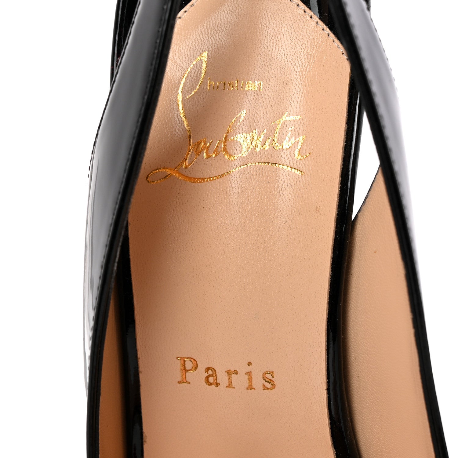 Christian Louboutin Patent Flo Sling 120 Pumps 38 Black Rouge Lipstick 8 of 13