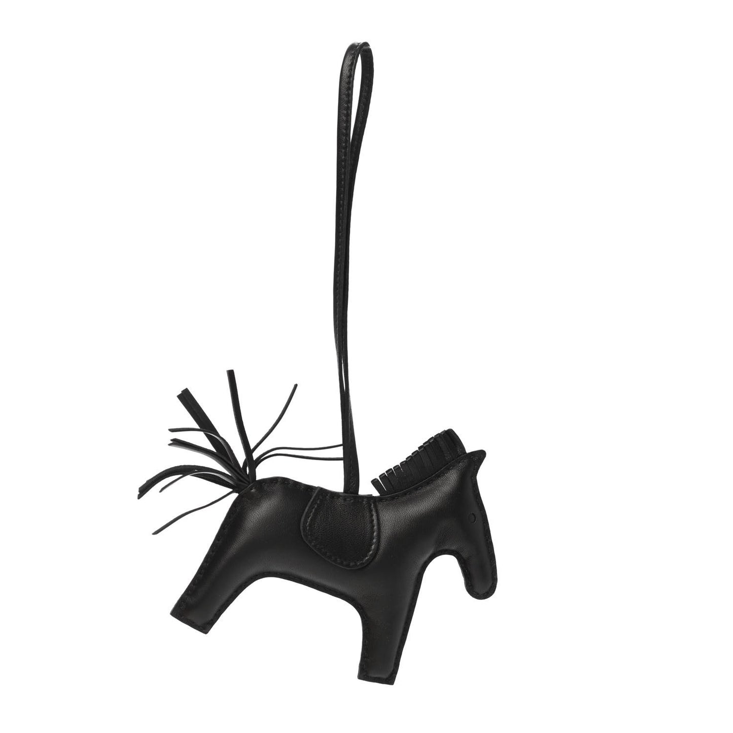 Milo Lambskin Grigri Rodeo Horse Bag Charm MM So Black