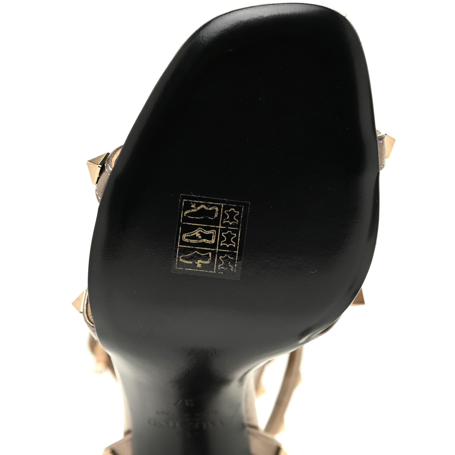 Valentino Garavani Metallic Nappa Rockstud Ankle Wrap 85mm Sandals 37 Sasso 7 of 10