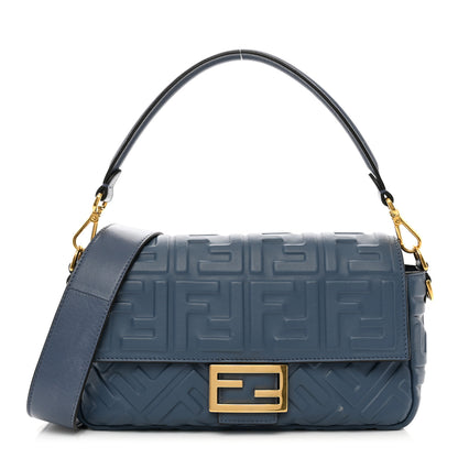 Fendi Nappa FF 1974 Embossed Baguette Mirto 1 of 11