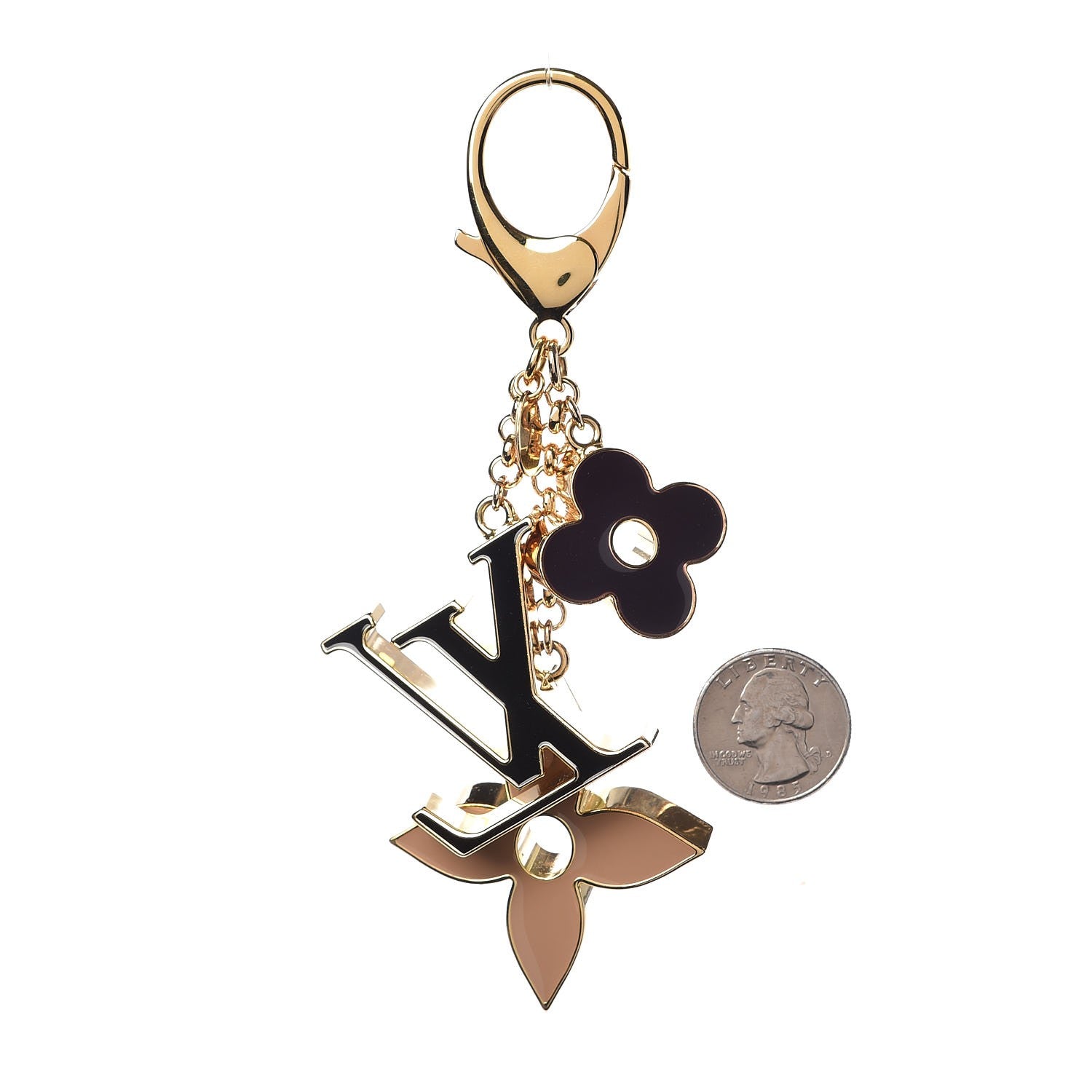 Louis Vuitton Fleur De Monogram Bag Charm Dore 2 of 3